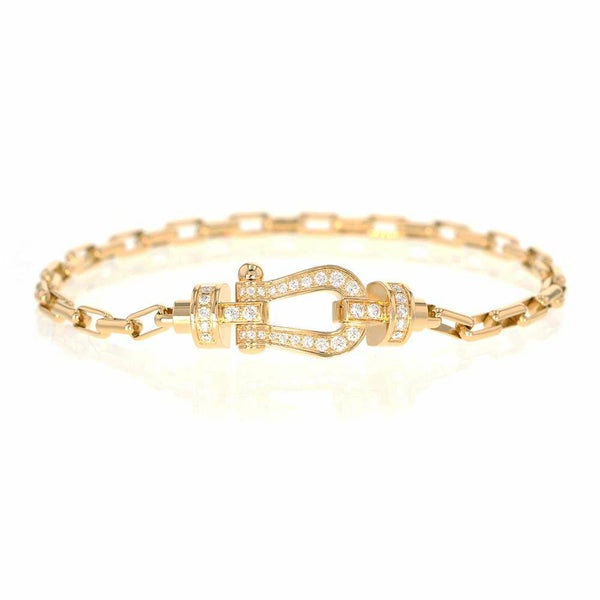 フレッド ブレスレット フォース10 MM ダイヤモンド 34P 0.25ct K18YGイエローゴールド サイズ14 0B0071/6B1109