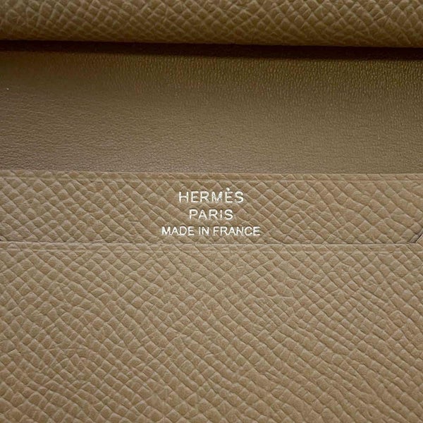 エルメス カードケース ベアン ミニ エトゥープ/シルバー金具 エプソン W刻印 HERMES 財布