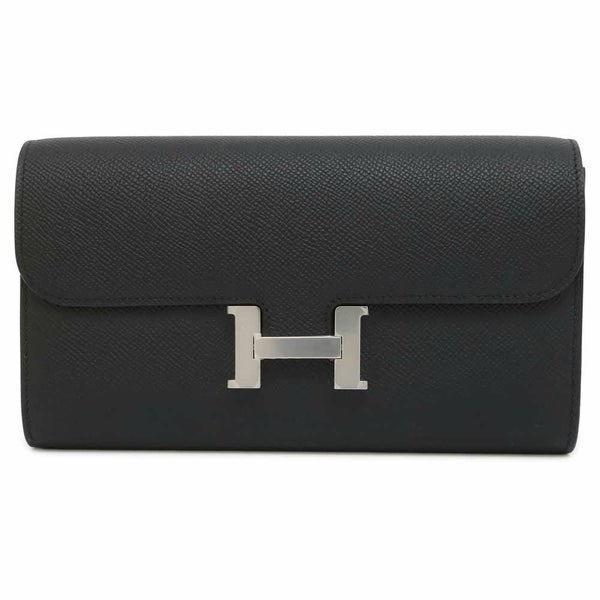エルメス 長財布 コンスタンス トゥーゴー ロング ブラック/シルバー金具 エプソン B刻印 黒