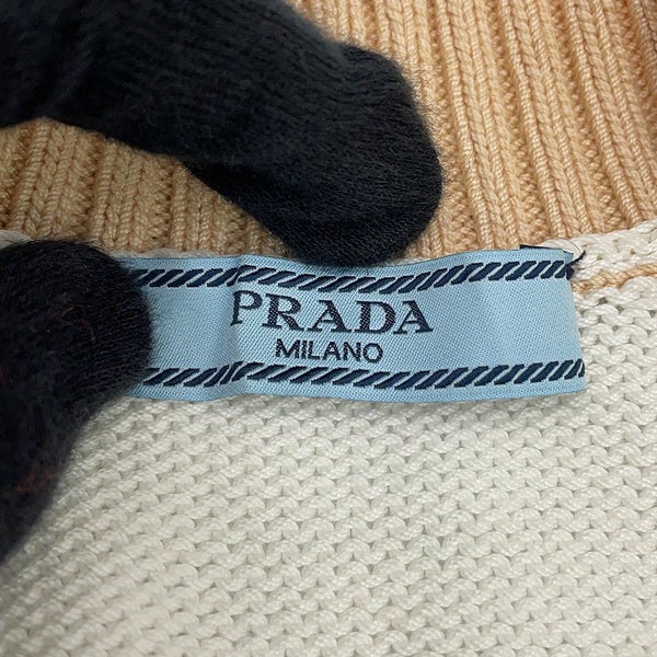 プラダ カーディガン クロップド コットン レディースサイズ36 P25I04 PRADA 白