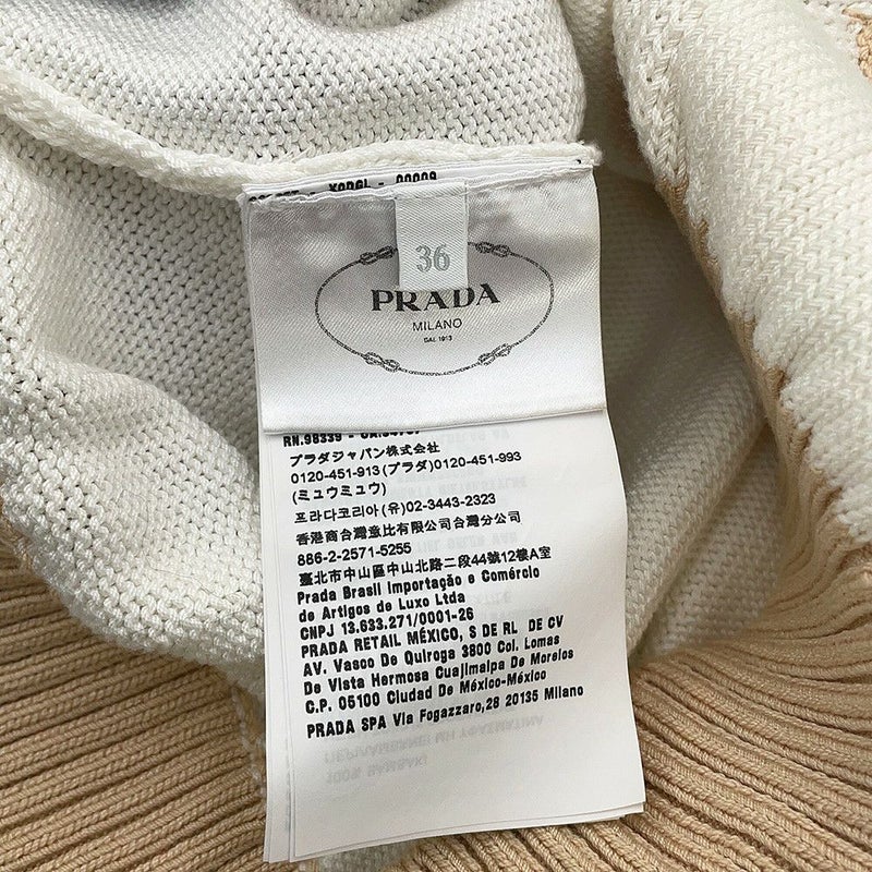 プラダ カーディガン クロップド コットン レディースサイズ36 P25I04 PRADA 白
