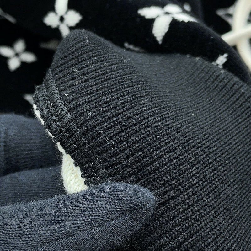 ルイヴィトン パーカー モノグラム ベロア コットン100% レディースXL LOUIS VUITTON ヴィトン 黒