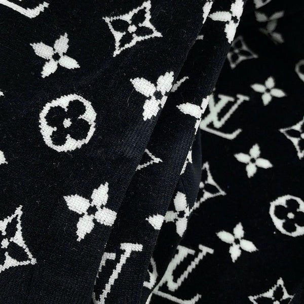 ルイヴィトン パーカー モノグラム ベロア コットン100% レディースXL LOUIS VUITTON ヴィトン 黒