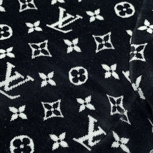 ルイヴィトン ボトムス モノグラム ベロアパンツ コットン レディースサイズXL LOUIS VUITTON ヴィトン 黒