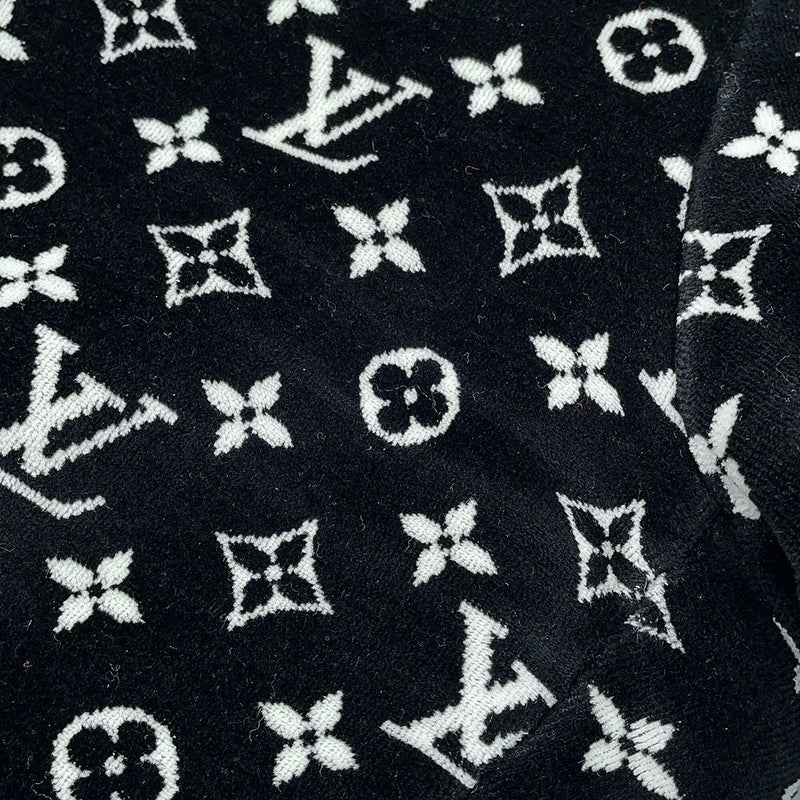 ルイヴィトン ボトムス モノグラム ベロアパンツ コットン レディースサイズXL LOUIS VUITTON ヴィトン 黒