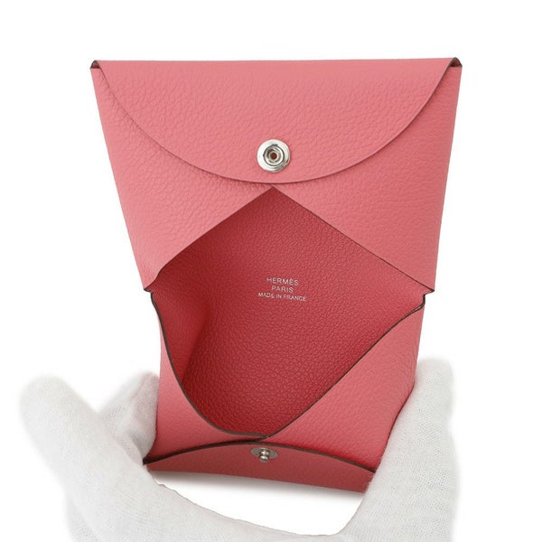 エルメス カードケース カルヴィ ローズアザレ エバーカラー K刻印 HERMES 名刺入れ