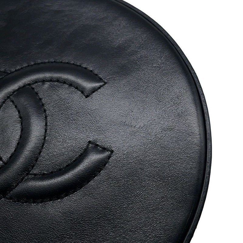 シャネル チェーンショルダーバッグ ラウンド レザー A91946 CHANEL バッグ 黒