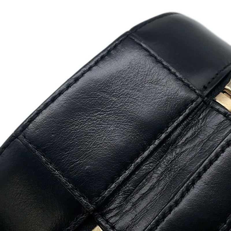 シャネル チェーンショルダーバッグ ラウンド レザー A91946 CHANEL バッグ 黒