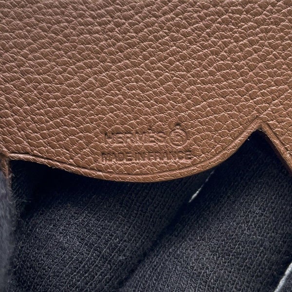 エルメス バッグチャーム プティアッシュ ドッグ マグノリア/ブラウン トリヨンクレマンス/シェブル 犬