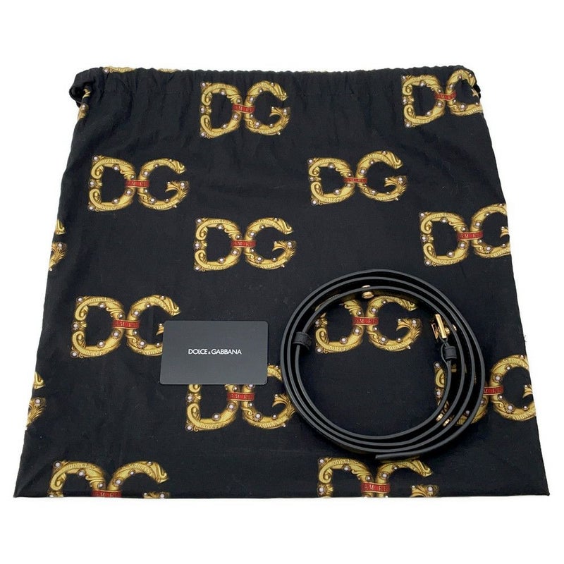 ドルチェ＆ガッバーナ ハンドバッグ DG アモーレ カーフレザー DOLCE&GABBANA 2way 黒