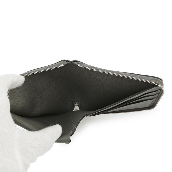 エルメス 二つ折り財布 ジップアンゴー2 シェーヌダンクル グリメイヤー/シルバー金具 エバーカラー B刻印