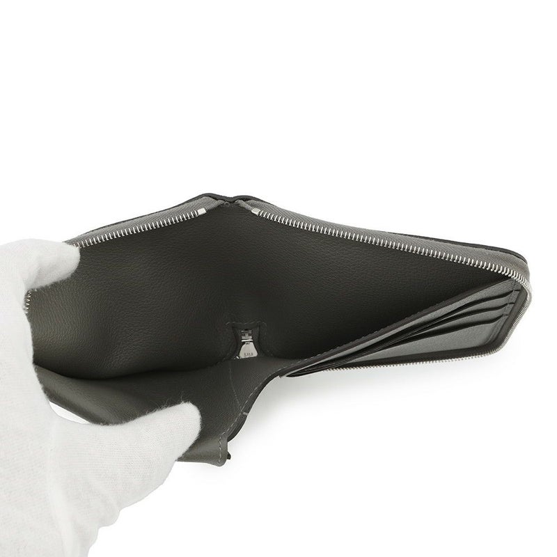 エルメス 二つ折り財布 ジップアンゴー2 シェーヌダンクル グリメイヤー/シルバー金具 エバーカラー B刻印