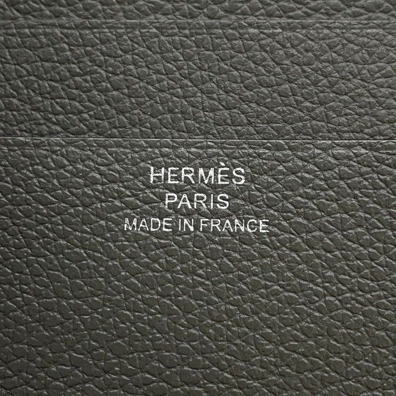 エルメス 二つ折り財布 ジップアンゴー2 シェーヌダンクル グリメイヤー/シルバー金具 エバーカラー B刻印