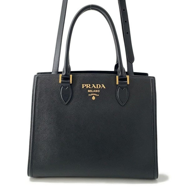 プラダ トートバッグ サフィアーノレザー 1BA227 PRADA 2way 黒