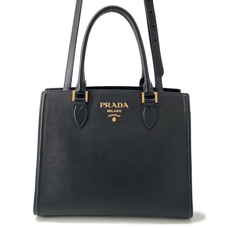 プラダ トートバッグ サフィアーノレザー 1BA227 PRADA 2way 黒