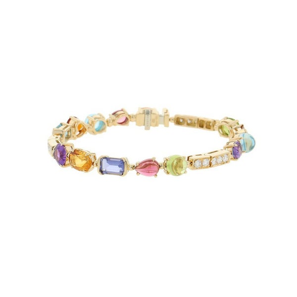 ブルガリ ブレスレット アレグラ ダイヤモンド/マルチストーン K18YGイエローゴールド BVLGARI ジュエリー