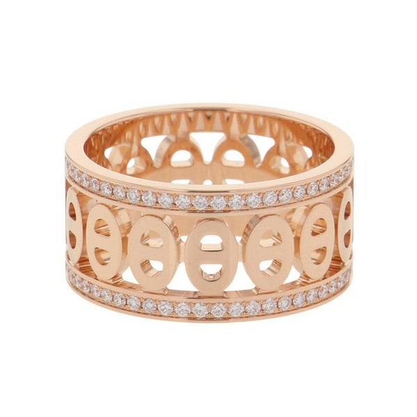 エルメス リング シェーヌ・ダンクル・ディヴィーヌPM ダイヤモンド 102P 計0.43ct K18PGピンクゴールド サイズ51 HERMES 指輪