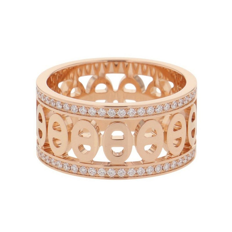 エルメス リング シェーヌ・ダンクル・ディヴィーヌPM ダイヤモンド 102P 計0.43ct K18PGピンクゴールド サイズ51 HERMES 指輪