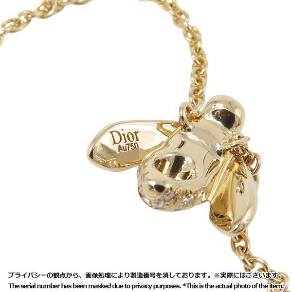 クリスチャン・ディオール ネックレス ローズ・ディオール・プレ・カトラン ビー ダイヤモンド K18YG JROC95048 蜂