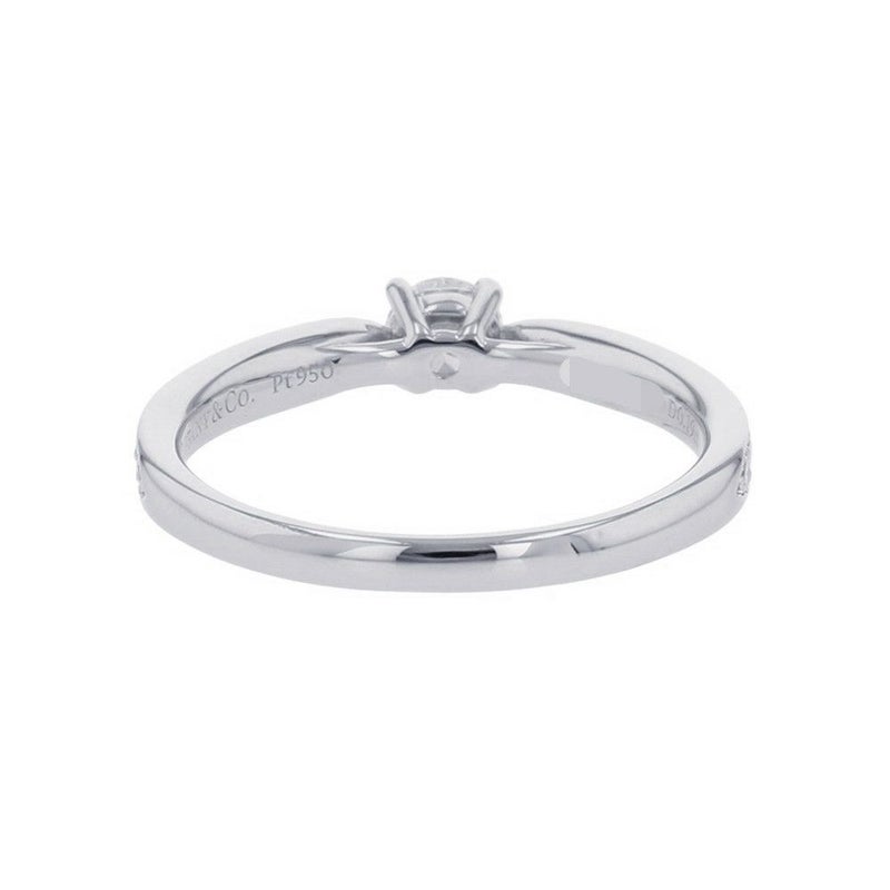 ティファニー リング ハーモニー ラウンド ブリリアント エンゲージメント ダイヤ 中石0.19ct Pt950プラチナ サイズ約9号 鑑定書付き 指輪