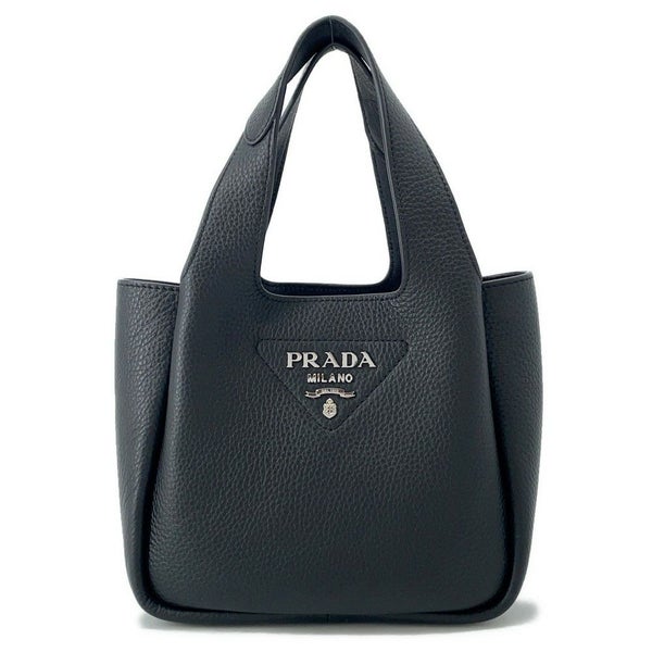プラダ ハンドバッグ ロゴ ミニバッグ レザー 1BA349 PRADA 黒