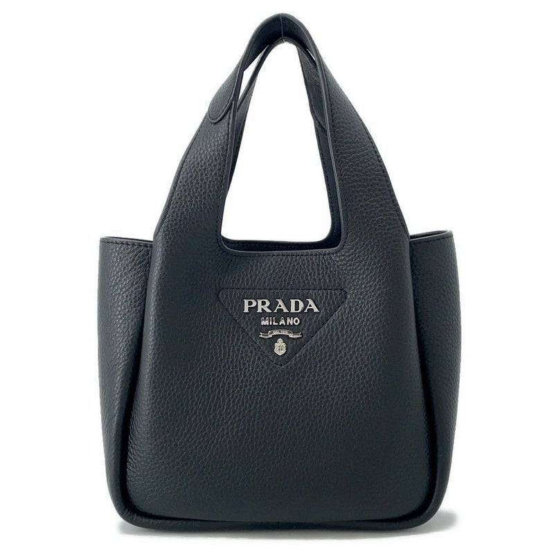 プラダ ハンドバッグ ロゴ ミニバッグ レザー 1BA349 PRADA 黒