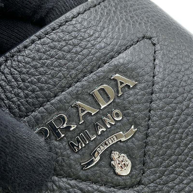 プラダ ハンドバッグ ロゴ ミニバッグ レザー 1BA349 PRADA 黒