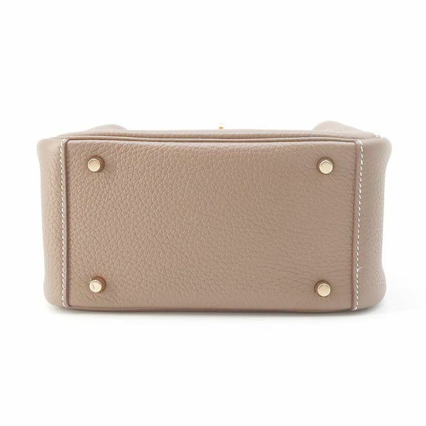 エルメス リンディ ミニ エトゥープ/ゴールド金具 トリヨンクレマンス B刻印 HERMES 2wayショルダー
