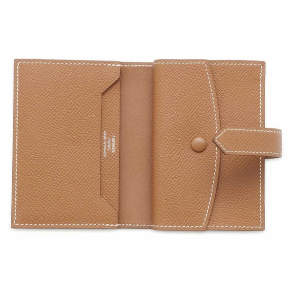 エルメス カードケース ベアン ミニ ゴールド/シルバー金具 エプソン B刻印 HERMES 財布