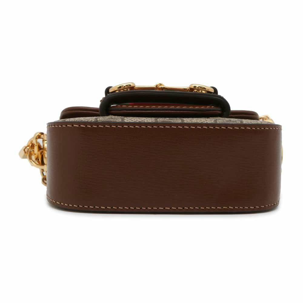 グッチ GUCCI ホースビット 1955 ショルダー ストラップウォレット GGスプリーム レザー ベージュ/ブラウン 699760 美品 新入荷 GU0589 GUCCI（グッチ） ホースビット 1955 ショルダー ストラップウォレット