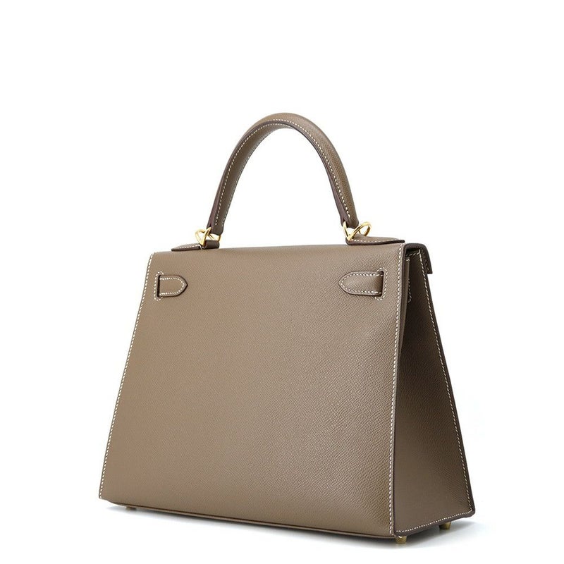 エルメス ハンドバッグ ケリー28 外縫い エトゥープ/ゴールド金具 エプソン Y刻印 2wayショルダー