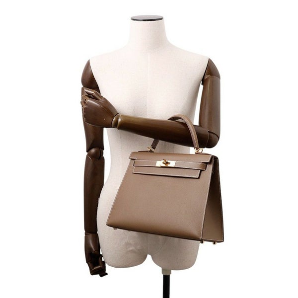 エルメス ハンドバッグ ケリー28 外縫い エトゥープ/ゴールド金具 エプソン Y刻印 2wayショルダー