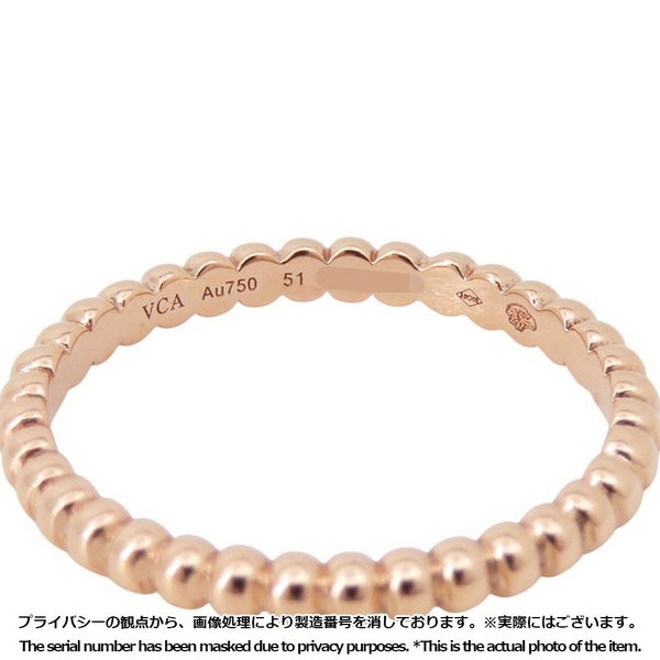 ヴァンクリーフ＆アーペル リング ペルレ K18PGピンクゴールド サイズ51 スモールモデル SM VCARPJME00 V&A ローズゴールド