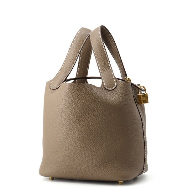 エルメス ハンドバッグ ピコタンロックPM エトゥープ/ゴールド金具 トリヨンクレマンス K刻印