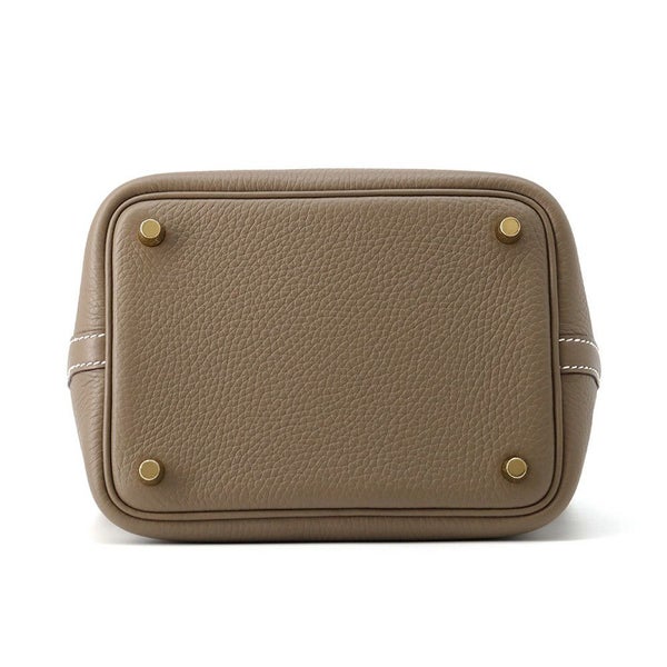 エルメス ハンドバッグ ピコタンロックPM エトゥープ/ゴールド金具 トリヨンクレマンス K刻印