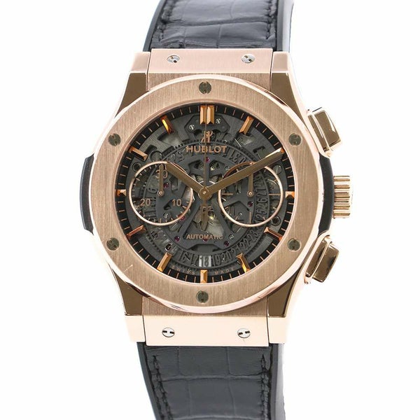 ウブロ クラシック フュージョン アエロ クロノグラフ キングゴールド 525.OX.0180.LR スケルトン 黒文字盤