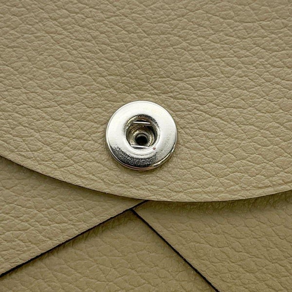 エルメス コインケース カルヴィ デュオ ベージュマルファ/シルバー金具 エバーカラー W刻印