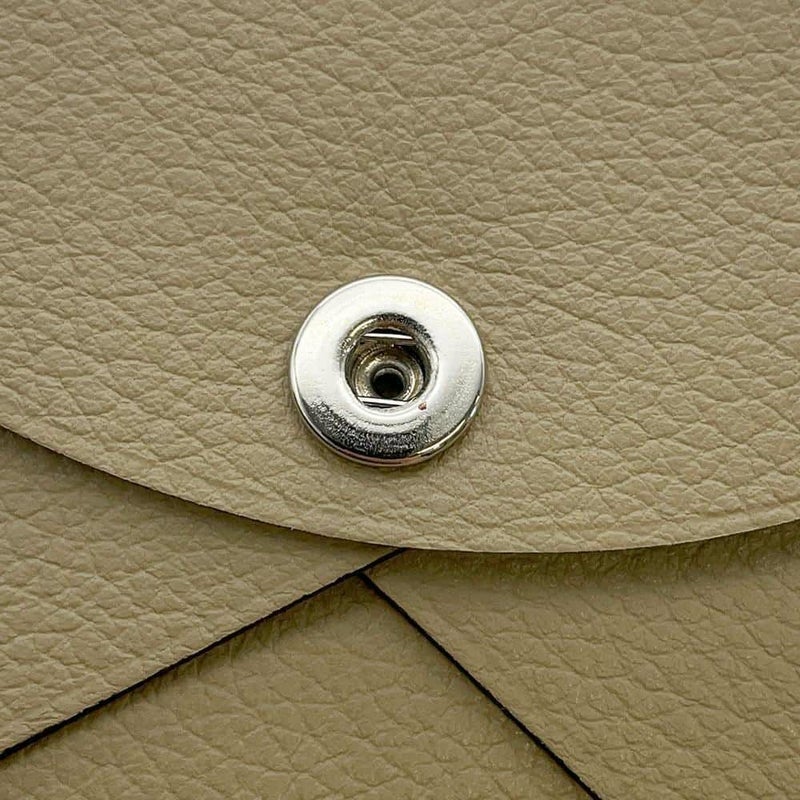 エルメス コインケース カルヴィ デュオ ベージュマルファ/シルバー金具 エバーカラー W刻印