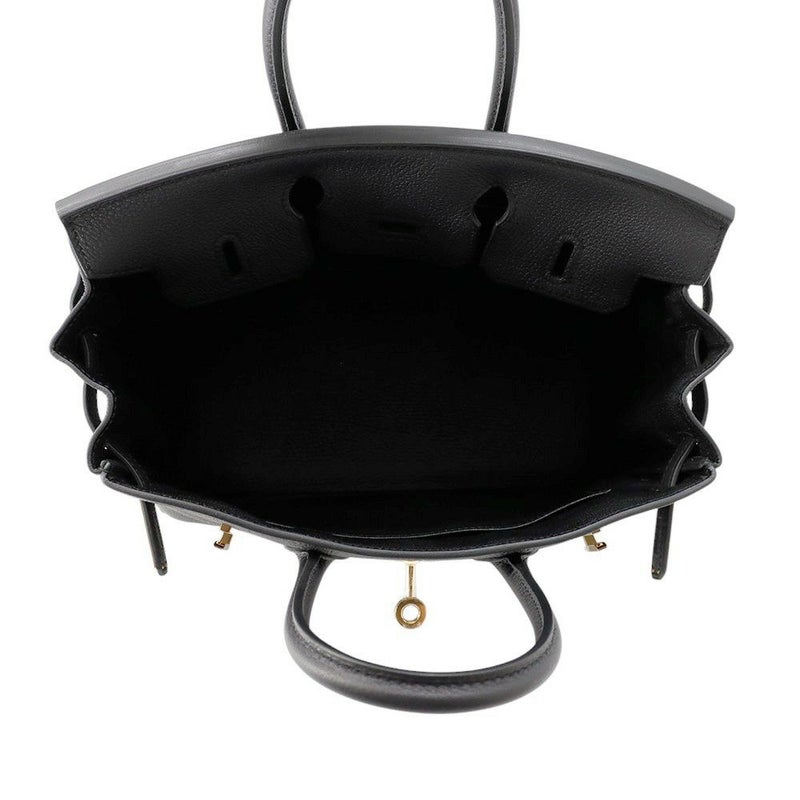 エルメス バーキン25 ブラック/シャンパンゴールド金具 トゴ K刻印 HERMES Birkin ハンドバッグ 黒