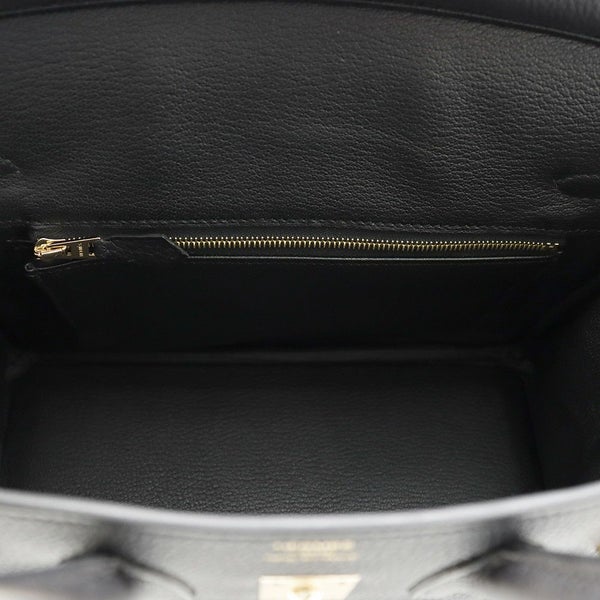エルメス バーキン25 ブラック/シャンパンゴールド金具 トゴ K刻印 HERMES Birkin ハンドバッグ 黒