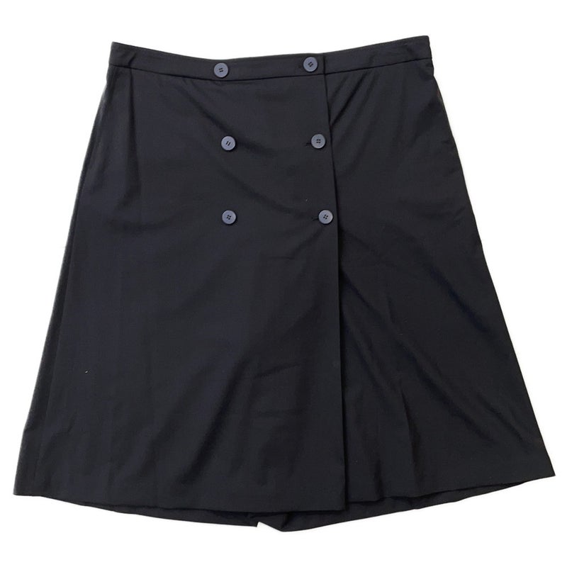 エルメス パンツ ダブルボタン ワイド ショートパンツ ウール レディース44 HERMES ボトムス 黒