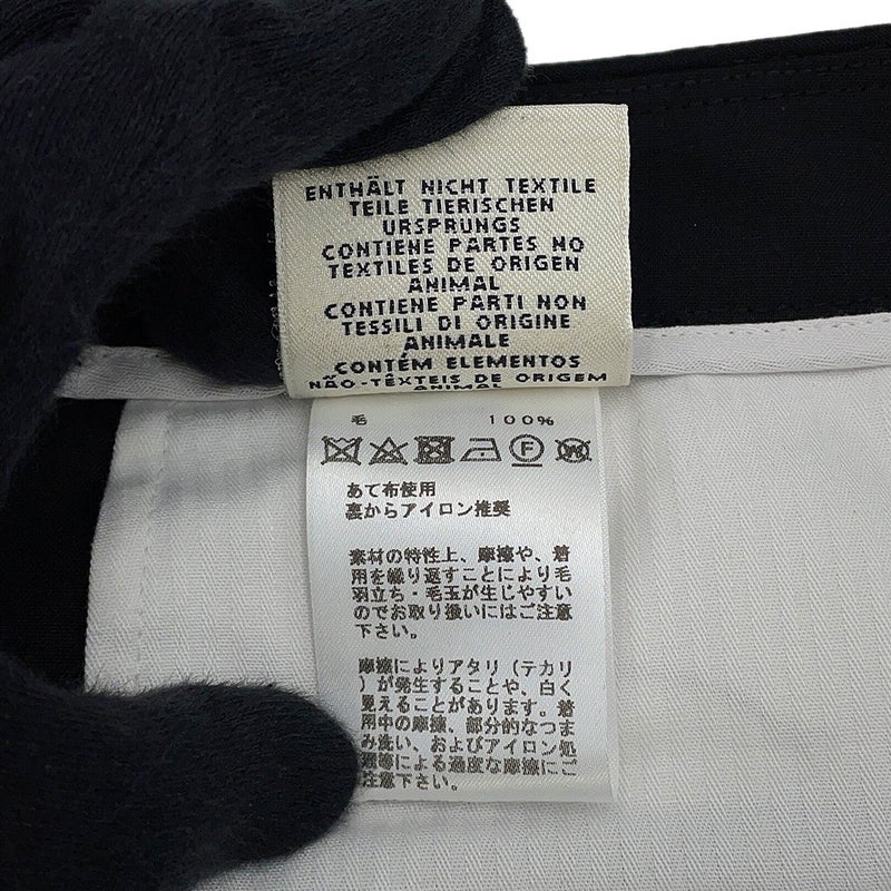 エルメス パンツ ダブルボタン ワイド ショートパンツ ウール レディース44 HERMES ボトムス 黒