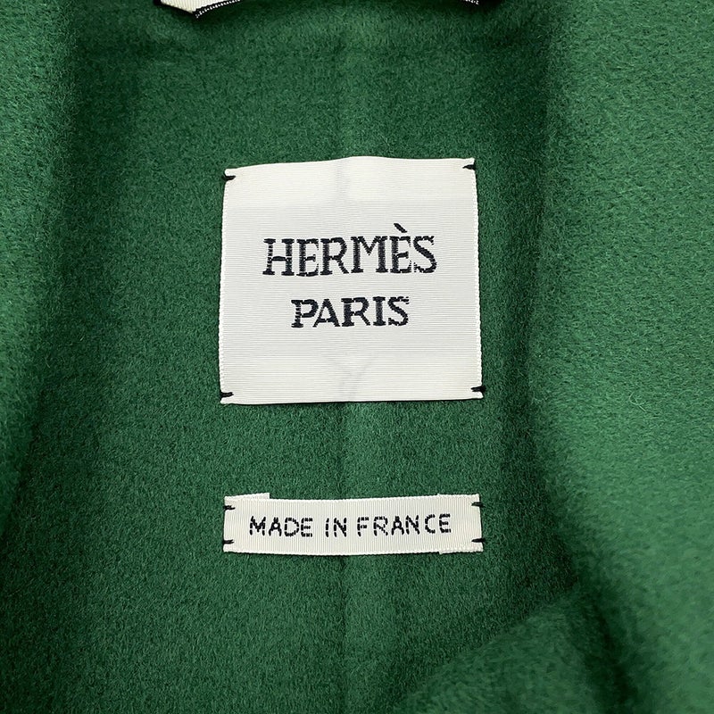 エルメス コート ロングベスト セリエボタン カシミヤ レディースサイズ42 HERMES アウター