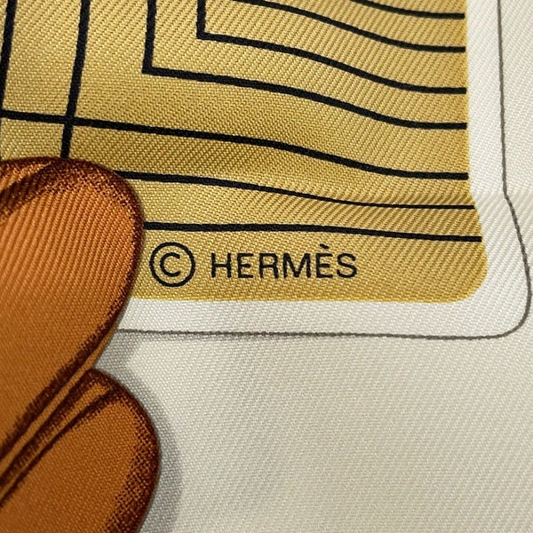 エルメス スカーフ カレ90 L'Heure des Gants 手袋の時計 HERMES