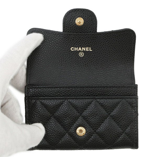 シャネル カードケース マトラッセ クラシックカードケース ココマーク キャビアスキン AP0214 CHANEL 名刺入れ 黒