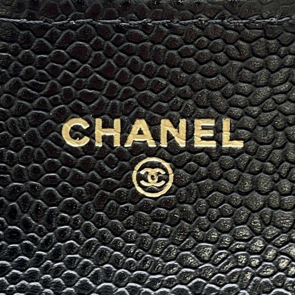 シャネル カードケース マトラッセ クラシックカードケース ココマーク キャビアスキン AP0214 CHANEL 名刺入れ 黒