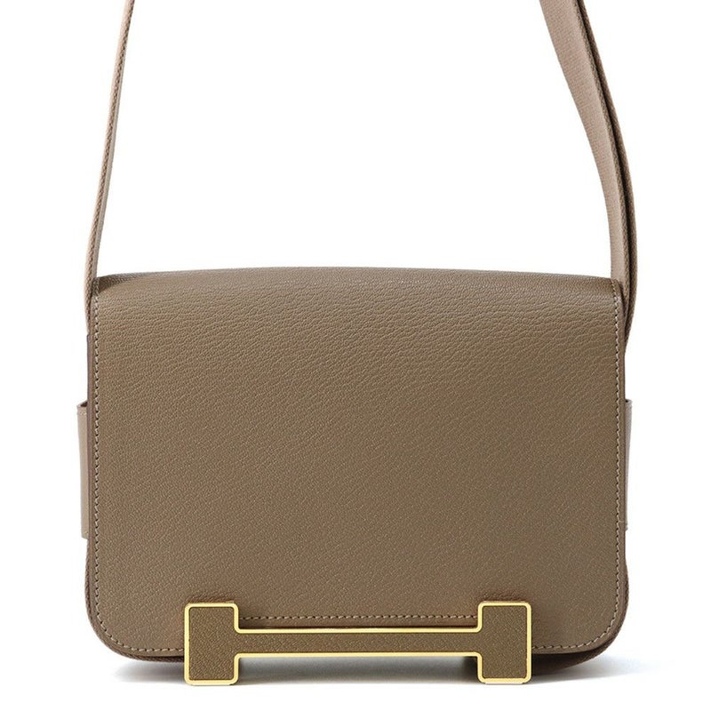 エルメス ショルダーバッグ ゲタ エトゥープ/ゴールド金具 シェブルミゾル B刻印 HERMES バッグ