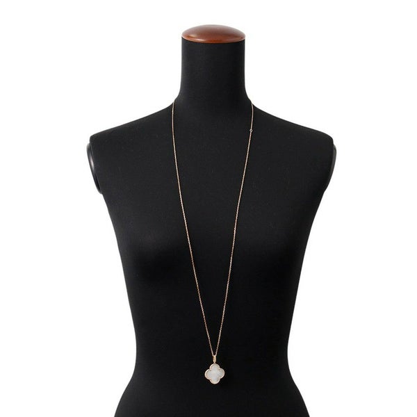 ヴァンクリ ネックレス マジック アルハンブラ ロングネックレス 1モチーフ マザーオブパール K18YGイエローゴールド VCARO49L00