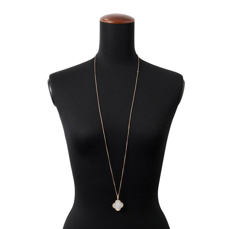 ヴァンクリ ネックレス マジック アルハンブラ ロングネックレス 1モチーフ マザーオブパール K18YGイエローゴールド VCARO49L00