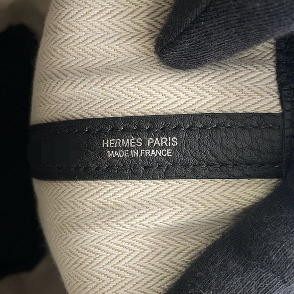 エルメス トートバッグ ガーデンパーティTPM ブラック/シルバー金具 ネゴンダ K刻印 黒